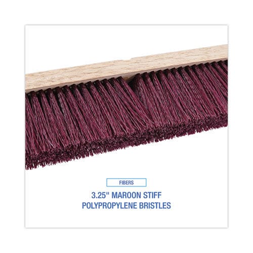 Boardwalk Floor Brush Head 3.25 Maroon Stiff Polypropylene Bristles 24 Brush - Janitorial & Sanitation - Boardwalk®