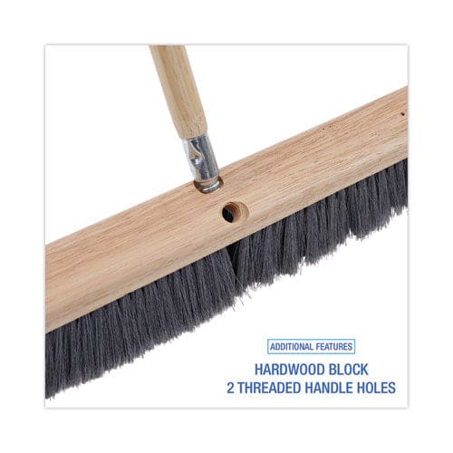 Boardwalk Floor Brush Head 3 Gray Flagged Polypropylene Bristles 18 Brush - Janitorial & Sanitation - Boardwalk®
