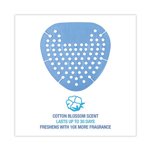 Boardwalk Gem Urinal Screens Cotton Blossom Scent Blue 12/box - Janitorial & Sanitation - Boardwalk®