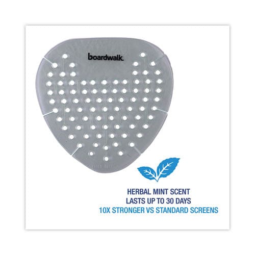 Boardwalk Gem Urinal Screens Herbal Mint Scent Green 12/box - Janitorial & Sanitation - Boardwalk®