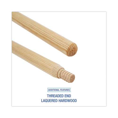 Boardwalk Heavy-duty Threaded End Lacquered Hardwood Broom Handle 1.13 Dia X 60 Natural - Janitorial & Sanitation - Boardwalk®