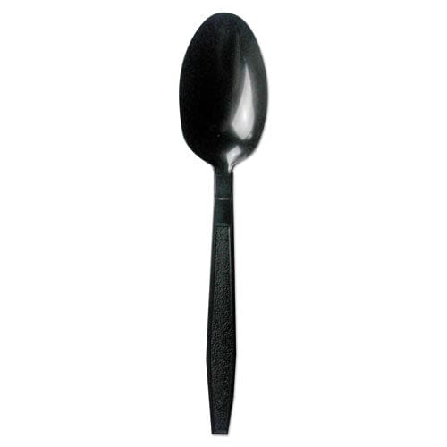 Boardwalk Heavyweight Polypropylene Cutlery Teaspoon Black 1000/carton - Food Service - Boardwalk®