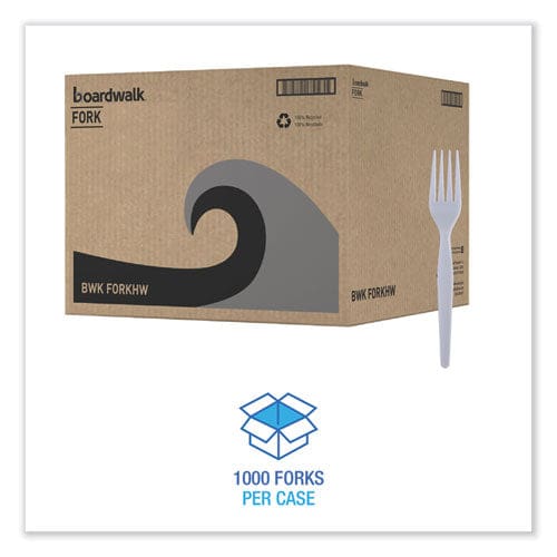 Boardwalk Heavyweight Polystyrene Cutlery Fork White 1000/carton - Food Service - Boardwalk®