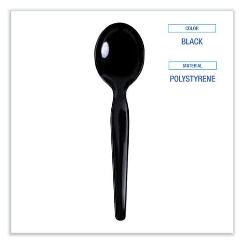 Boardwalk Heavyweight Polystyrene Cutlery Soup Spoon Black 1000/carton - Food Service - Boardwalk®