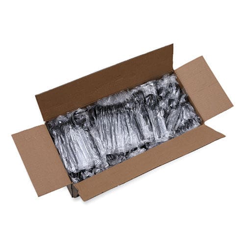 Boardwalk Heavyweight Wrapped Polystyrene Cutlery Fork Black 1,000/carton - Food Service - Boardwalk®