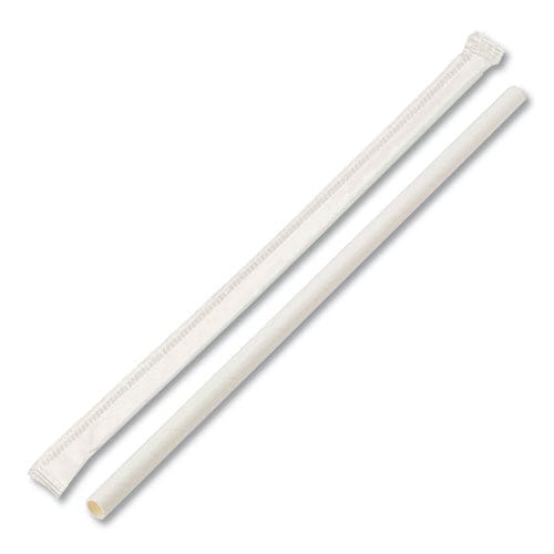 Boardwalk Individually Wrapped Paper Straws 7.75 X 0.25 White 3,200/carton - Food Service - Boardwalk®