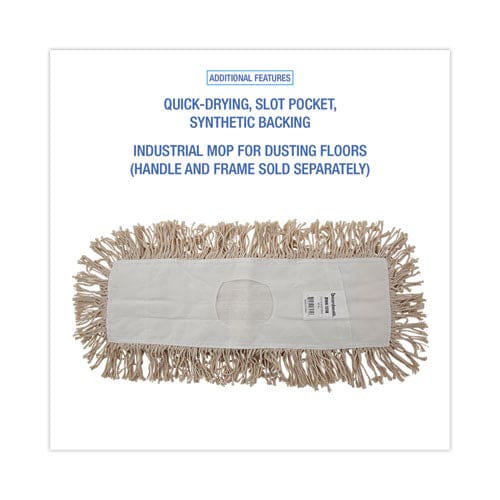 Boardwalk Industrial Dust Mop Head Hygrade Cotton 18w X 5d White - Janitorial & Sanitation - Boardwalk®