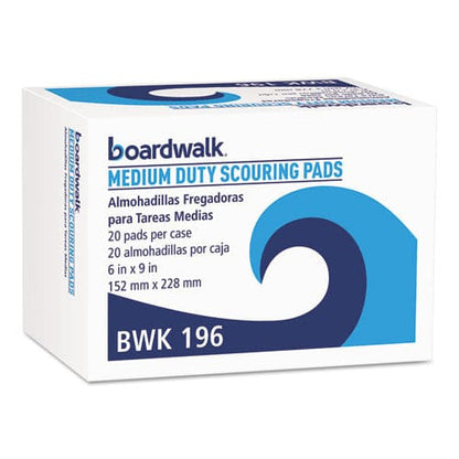 Boardwalk Medium Duty Scour Pad 6 X 9 Green 20/carton - Janitorial & Sanitation - Boardwalk®