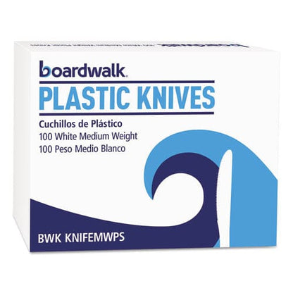 Boardwalk Mediumweight Polystyrene Cutlery Knife White 100/box - Food Service - Boardwalk®
