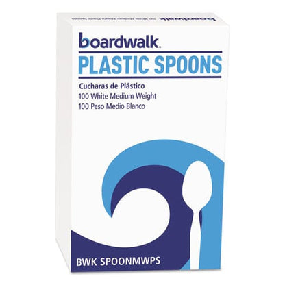 Boardwalk Mediumweight Polystyrene Cutlery Teaspoon White 100/box - Food Service - Boardwalk®