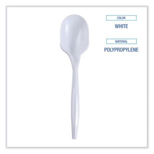 Boardwalk Mediumweight Wrapped Polypropylene Cutlery Soup Spoon White 1,000/carton - Food Service - Boardwalk®