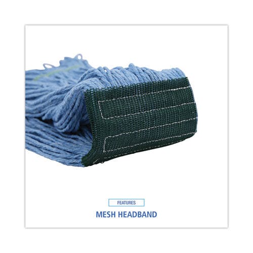Boardwalk Mop Head Premium Standard Head Cotton/rayon Fiber Medium Blue 12/carton - Janitorial & Sanitation - Boardwalk®