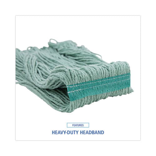 Boardwalk Mop Head Premium Standard Head Cotton/rayon Fiber Medium Green 12/carton - Janitorial & Sanitation - Boardwalk®