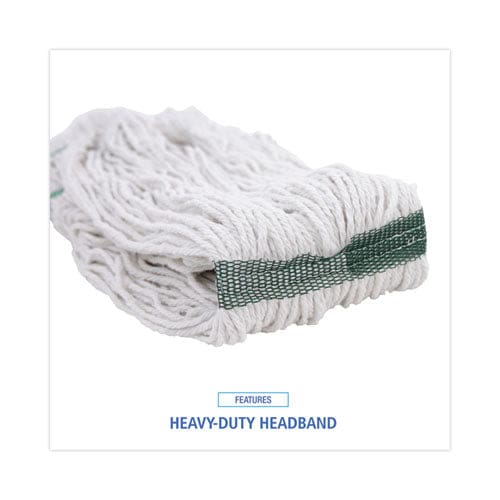 Boardwalk Mop Head Premium Standard Head Cotton/rayon Fiber Medium White - Janitorial & Sanitation - Boardwalk®