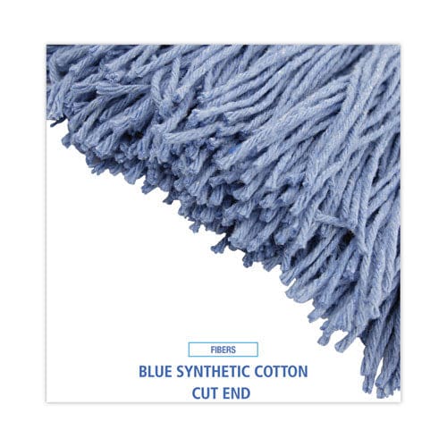 Boardwalk Mop Head Standard Head Cotton/synthetic Fiber Cut-end #24 Blue 12/carton - Janitorial & Sanitation - Boardwalk®