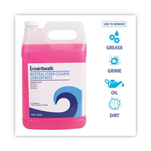 Boardwalk Neutral Floor Cleaner Concentrate Lemon Scent 1 Gal Bottle 4/carton - Janitorial & Sanitation - Boardwalk®