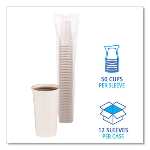 Boardwalk Paper Hot Cups 20 Oz White 12 Cups/sleeve 50 Sleeves/carton - Food Service - Boardwalk®