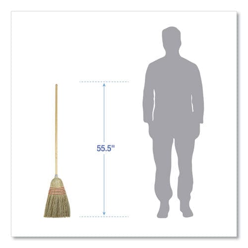 Boardwalk Parlor Broom Yucca/corn Fiber Bristles 55.5 Overall Length Natural - Janitorial & Sanitation - Boardwalk®