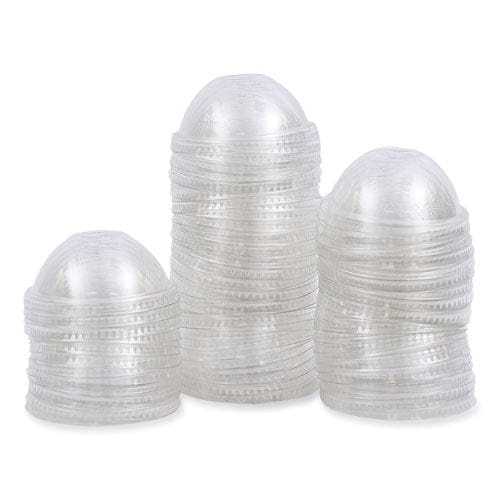 Boardwalk Pet Cold Cup Dome Lids Fits 16 Oz To 24 Oz Plastic Cups Clear 100 Lids/sleeve 10 Sleeves/carton - Food Service - Boardwalk®