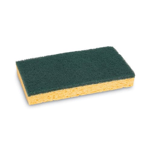 Boardwalk Scrubbing Sponge Medium Duty 3.6 X 6.1 0.75 Thick Yellow/green Individually Wrapped 20/carton - Janitorial & Sanitation -