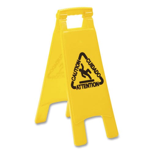 Boardwalk Site Safety Wet Floor Sign 2-sided 10 X 2 X 26 Yellow - Janitorial & Sanitation - Boardwalk®
