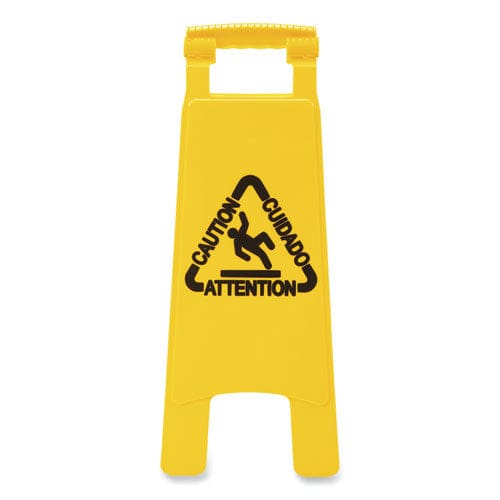Boardwalk Site Safety Wet Floor Sign 2-sided 10 X 2 X 26 Yellow - Janitorial & Sanitation - Boardwalk®