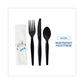 Boardwalk Six-piece Cutlery Kit Condiment/fork/knife/napkin/spoon Heavyweight Black 250/carton - Food Service - Boardwalk®