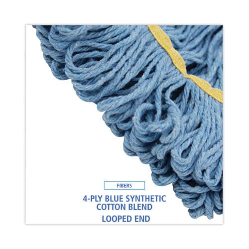 Boardwalk Super Loop Wet Mop Head Cotton/synthetic Fiber 5 Headband Small Size Blue 12/carton - Janitorial & Sanitation - Boardwalk®