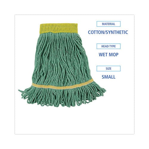 Boardwalk Super Loop Wet Mop Head Cotton/synthetic Fiber 5 Headband Small Size Green 12/carton - Janitorial & Sanitation - Boardwalk®