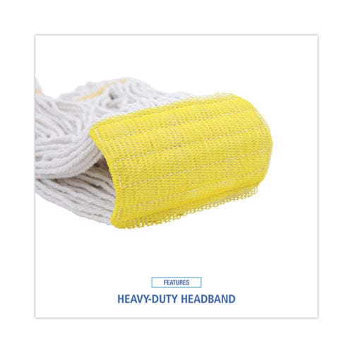 Boardwalk Super Loop Wet Mop Head Cotton/synthetic Fiber 5 Headband Small Size White 12/carton - Janitorial & Sanitation - Boardwalk®