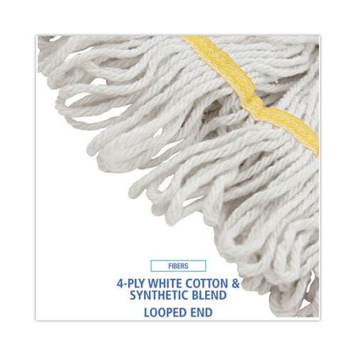 Boardwalk Super Loop Wet Mop Head Cotton/synthetic Fiber 5 Headband Small Size White 12/carton - Janitorial & Sanitation - Boardwalk®
