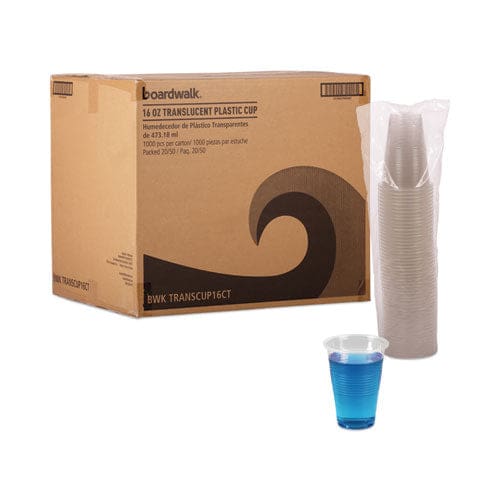 Boardwalk Translucent Plastic Cold Cups 16 Oz Polypropylene 50 Cups/sleeve 20 Sleeves/carton - Food Service - Boardwalk®