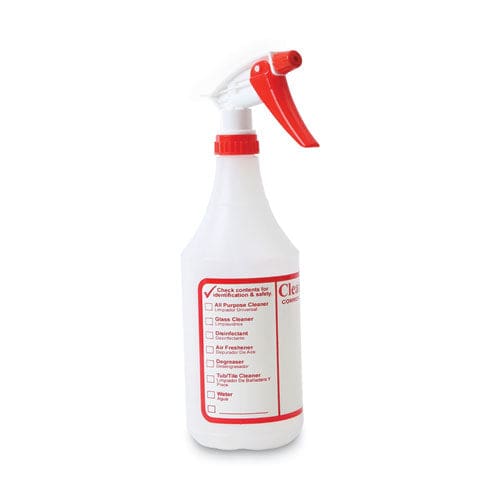 Boardwalk Trigger Spray Bottle 32 Oz Clear/red Hdpe 3/pack - School Supplies - Boardwalk®