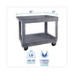 Boardwalk Two-shelf Utility Cart Plastic 2 Shelves 300 Lb Capacity 24 X 40 X 31.5 Gray - Janitorial & Sanitation - Boardwalk®