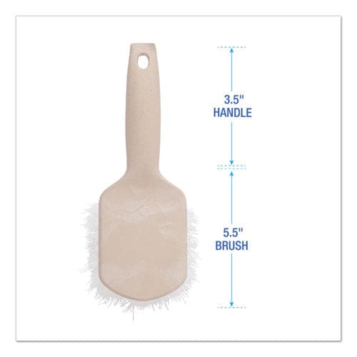 Boardwalk Utility Brush Cream Nylon Bristles 5.5 Brush 3.5 Tan Plastic Handle - Janitorial & Sanitation - Boardwalk®