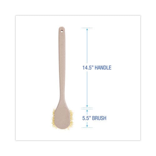 Boardwalk Utility Brush Cream Polypropylene Bristles 5.5 Brush 14.5 Tan Plastic Handle - Janitorial & Sanitation - Boardwalk®