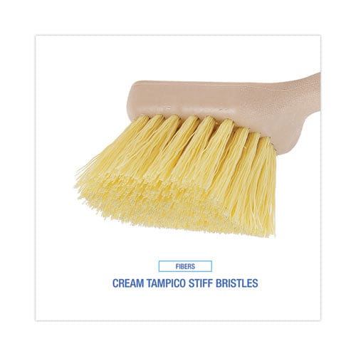 Boardwalk Utility Brush Cream Polypropylene Bristles 5.5 Brush 3 Tan Plastic Handle - Janitorial & Sanitation - Boardwalk®
