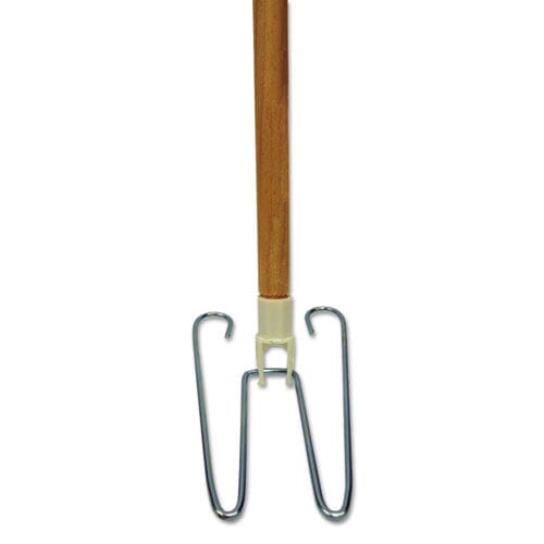Boardwalk Wedge Dust Mop Head Frame/lacquered Wood Handle 0.94 Dia X 48 Length Natural - Janitorial & Sanitation - Boardwalk®