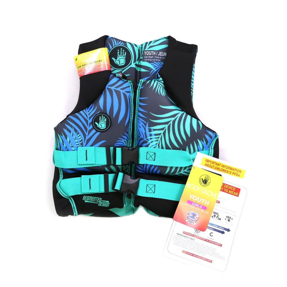 Body Glove Girls’ U.S. Coast Guard-Approved PFD (One Size 50-90 lbs.) - Water Sports Equipment - Body Glove