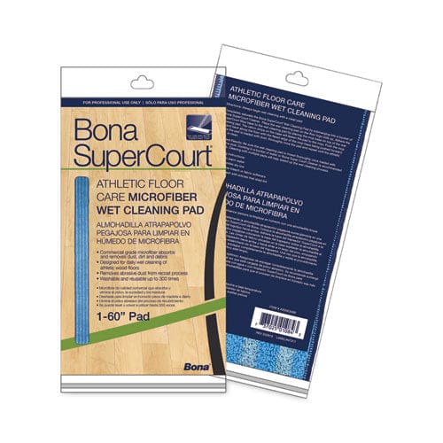 Bona Supercourt Athletic Floor Care Microfiber Wet Tacking Pad 60 Light/dark Blue - Janitorial & Sanitation - Bona®