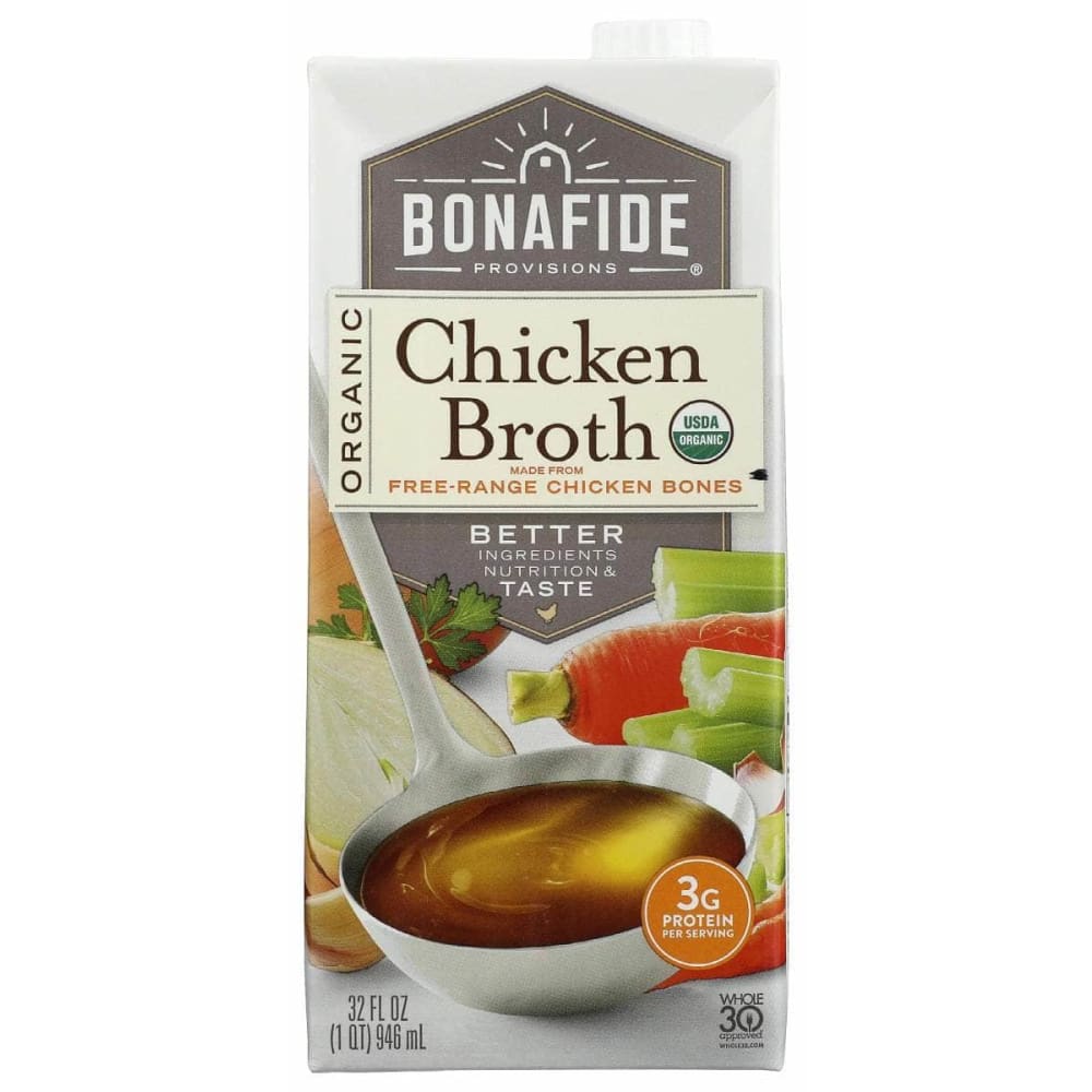 BONAFIDE Grocery > Soups & Stocks BONAFIDE: Broth Chicken Og, 32 fo