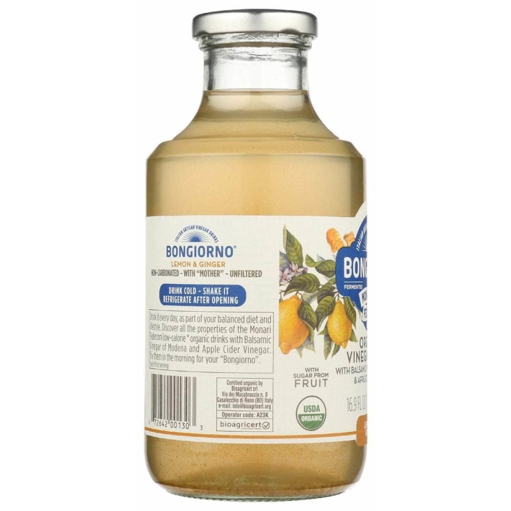 BONGIORNO Grocery > Beverages BONGIORNO: Organic Vinegar Drink Lemon and Ginger, 16.9 fo