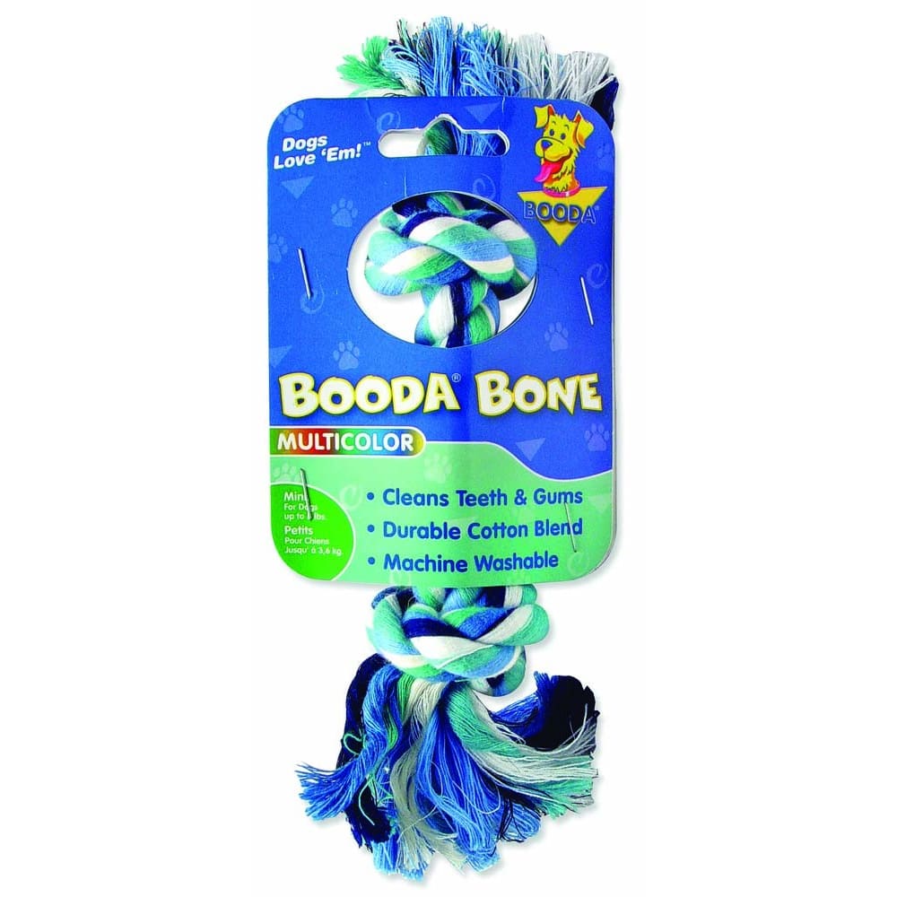 Booda 2-Knot Rope Bone Dog Toy 2 Knots Rope Bone Multi-Color Extra Small - Pet Supplies - Booda