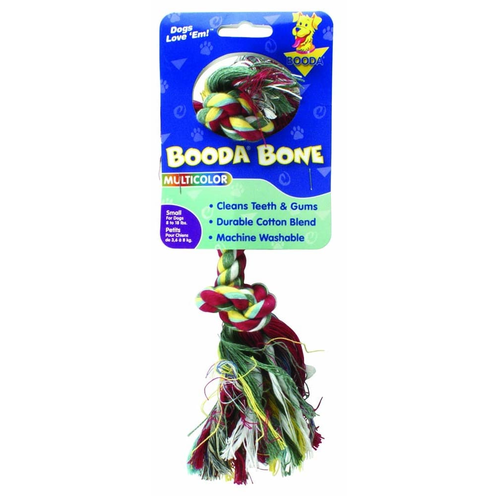Booda 2-Knot Rope Bone Dog Toy 2 Knots Rope Bone Multi-Color Small - Pet Supplies - Booda
