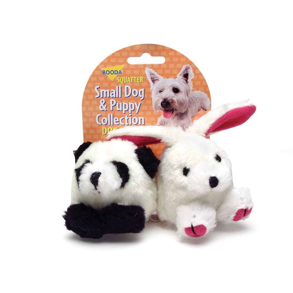 Booda Squatter Panda/Rabbit Small Dog & Puppy Toy Multi-Color Small 2 Pack - Pet Supplies - Booda