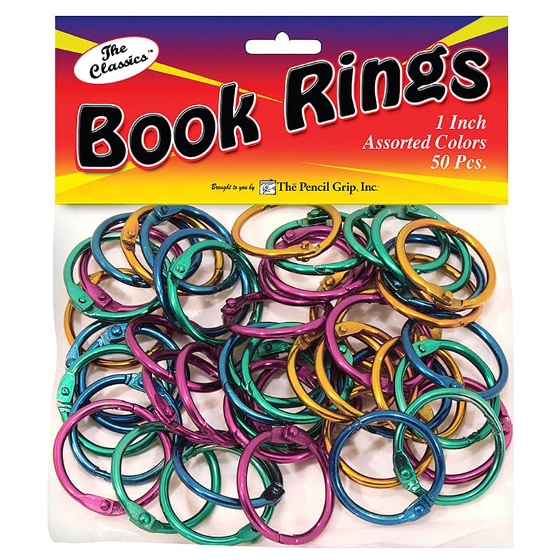 Book Rings Assorted Colors 50Pk (Pack of 3) - Book Rings - The Pencil Grip