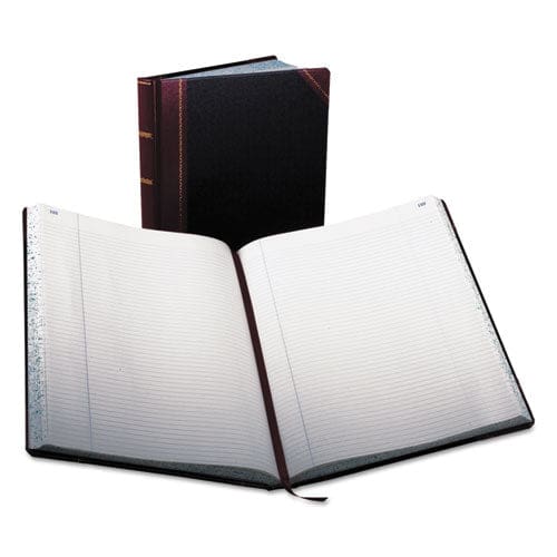 Boorum & Pease Extra-durable Bound Book Single-page Record-rule Format Black/maroon/gold Cover 13.78 X 9.5 Sheets 300 Sheets/book - Office -