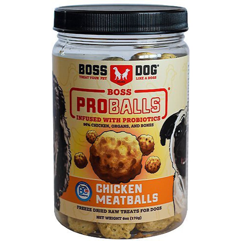 Boss Dog Treat Freeze Dried Raw Meatball Jar Chkn 6oz - Pet Supplies - Boss Dog