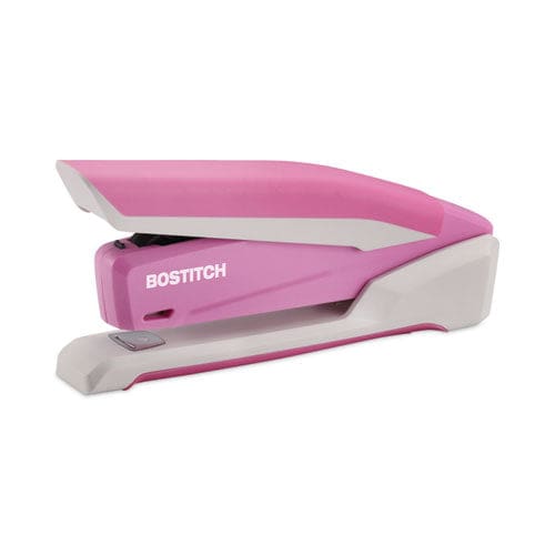 Bostitch Incourage Spring-powered Desktop Stapler With Antimicrobial Protection 20-sheet Capacity Pink/gray - School Supplies - Bostitch®