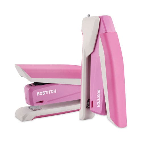 Bostitch Incourage Spring-powered Desktop Stapler With Antimicrobial Protection 20-sheet Capacity Pink/gray - School Supplies - Bostitch®